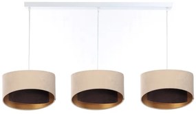 Lustră pe cablu GALAXY 3xE27/60W/230V bej/maro/aurie