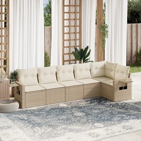 vidaXL Set canapele de grădină cu perne, 6 piese, bej, poliratan