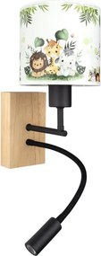 Lampă Brilagi-LED Flex BOBO WOOD 1xE27/25W/230V + LED/3W stejar/negru/alb/verde/junglă
