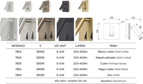 Aplica perete lumina ambientala, spot directionabil CAYMAN alama antic