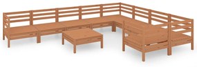 3083262 vidaXL Set mobilier de grădină, 10 piese, maro miere, lemn masiv pin