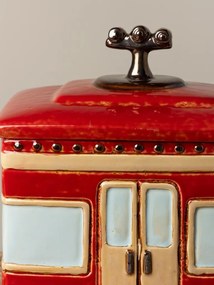 Cutie decorativa, din ceramica, rosie, Box Cable
