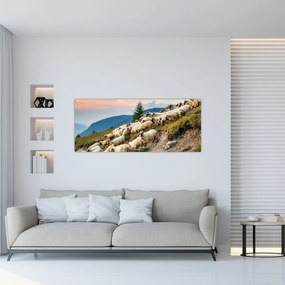 Tablou - O turmă de oi (120x50 cm)