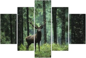 Tablou - Cerb în pădurea adâncă (150x105 cm)