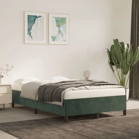 347315 vidaXL Cadru de pat, verde închis, 120x200 cm, catifea