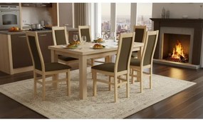 Scaun de masă ZOE, stejar/maro închis