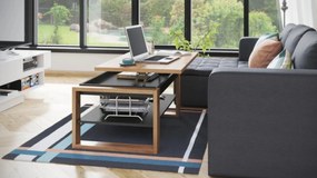 Masuta de cafea extensibila in decor stejar artisan PORTI 100x65 cm