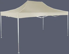 Pavilion de grădină 3x4,5m – din aluminiu, Fără pereţi laterali, Bej