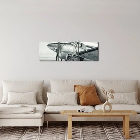 Tablou - Avion (cu ceas) (90x30 cm)