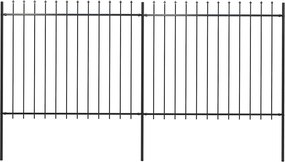 vidaXL Gard de grădină cu vârf tip suliță din oțel, 359x150 cm, negru