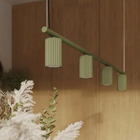 Sollux SL.2714 - Lustră suspendată pe cablu KARBON 4xGU10/10W/230V verde