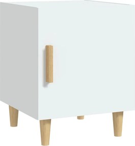 vidaXL Noptieră, alb, lemn prelucrat