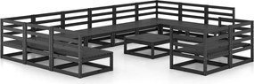 vidaXL Set mobilier de grădină, 13 piese, lemn masiv de pin