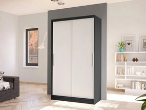 Dulap de haine Keira I (Negru + Alb). Promo -17%. 1060170