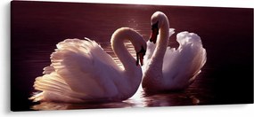 Tablou - Lebede pe lac (120x50 cm)