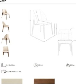 Scaun Lux tapitat cu piele sintetica Cream