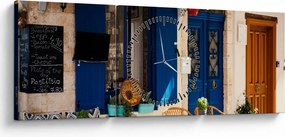 Tablou - ședere în Grecia (cu ceas) (90x30 cm)
