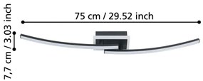 Plafonieră LED Eglo 901217 LUNGOLAGO LED/12W/230V 4000K negru