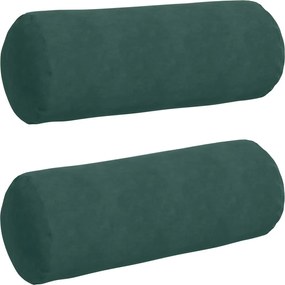 vidaXL Perne Bolster 2 pcs Verde închis Ø 25 x 70 cm
