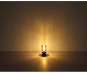 Veioza, lampa de podea design modern FINCA negru mat, maro inchis