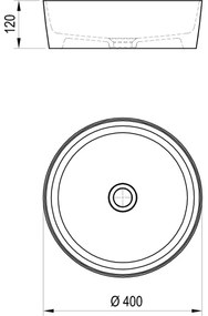 Ravak XJX01140002 - Lavoar pentru blat UNI SLIM Ø 40 cm, ceramică/alb