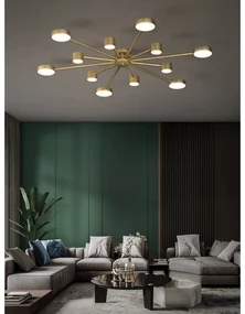 Lustra LED cu Telecomanda, GOLD, Elit's, lumina/rece/calda/neutra intensitate reglabila, 120W