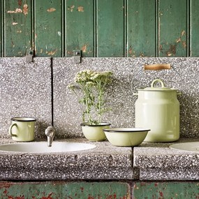 Bidon de lapte vintage din oțel emailat, verde, Ø16×H22,5 cm, 3L, „Emil's Enamel Green"