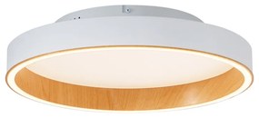 Plafonieră de design albă cu lemn 40cm incl. LED cu comutator cu 3 căi - Ingo