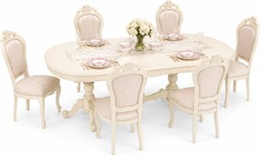 Set lemn masiv Dining Briston 6 Scaune și Masă Extensibilă