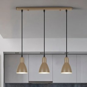 Lustra cu 3 pendule metalice maro satinat Afra