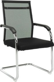 Scaun ESIN, negru/crom, plasa/metal, 55x64x93 cm