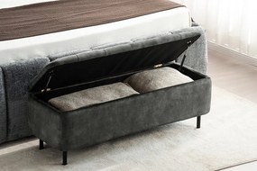 Bancheta cu spatiu de depozitare Catifea Verde inchis, EN VOGUE 120cm