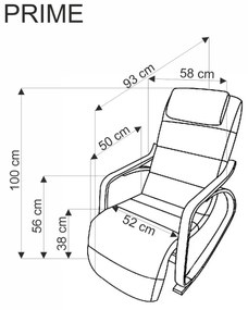 Fotoliu tip balansoar Prime bej - H100 cm