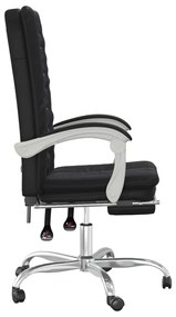 Fotoliu de birou rabatabil, negru, piele ecologica