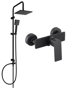 Mexen Tord set de duș cu pară de tip ploaie și baterie de duș Alexa, Neagră - 71240200-70