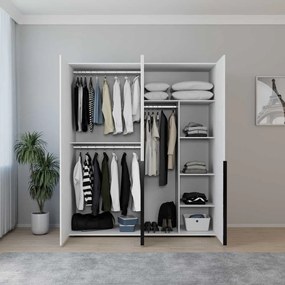 Dulap Haine Adore Oryana cu 4 usi cu rafturi si umerasi, 180 x 210 x 62 cm