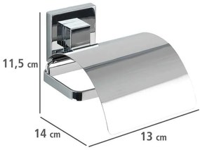 Set de accesorii de baie argintiu lucios autoadeziv din plastic Quadro – Wenko