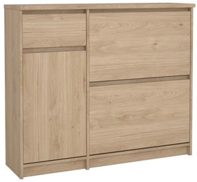Pantofar în culoare naturală cu deschidere înclinată cu aspect de lemn de stejar 109x93x32 cm Naia – Tvilum