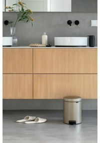 Cos de gunoi cu pedala Brabantia NewIcon 1003198, 5 L, Inchidere lina, Baza antiderapanta, Auriu metalic