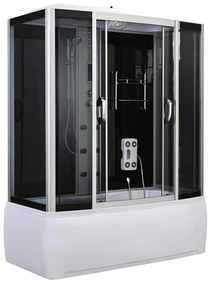 Cadă de baie cu hidromasaj Emilia 170 cu electronică, neagră