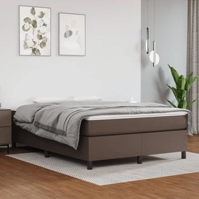 3121050 vidaXL Cadru de pat, maro, 140x200 cm, piele ecologică