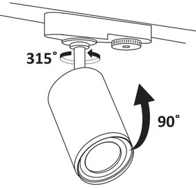 Spot pentru sistem de șină PARIS 3xGU10/10W/230V + 1 m sistem de șină