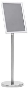 vidaXL Suport de afiș A4 cu picior, argintiu, aliaj de aluminiu