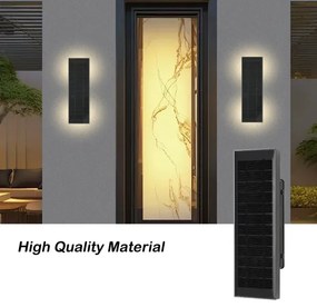 Brilagi - Aplică solară de perete SUN, LED 2,5W, 230V, 30 cm, 2000 mAh, IP44