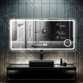 Oglindă LED Premium Touch, 90x75 cm, cu Sistem Dezaburire și Lupa Cosmetică, Model D010/90x75 - Design Modern și Funcționalitate Perfectă