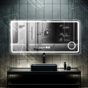 Oglindă LED Premium Touch, 90x75 cm, cu Sistem Dezaburire și Lupa Cosmetică, Model D010/90x75 - Design Modern și Funcționalitate Perfectă