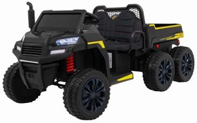 Masinuta Electrica cu acumulator pentru copii NOVOKIDS™ Farmer Beast Buggy, 6 roti, 2 locuri, Cu remorca si faruri luminoase, Roti din Cauciuc EVA,