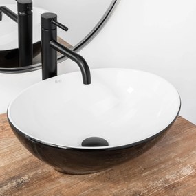 Lavoar Sofia ceramica sanitara Negru/Alb Mat – 41 cm