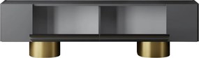 Comoda TV, Hanah Home, Bohem, 180x50x30 cm, Antracit / Aur