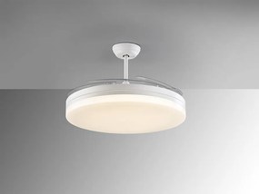 Lustra LED cu Ventilator si telecomanda, lame retractabile Vento alb